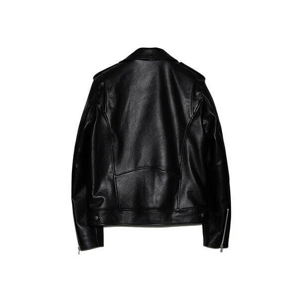 womens leather biker double zipper jacket
