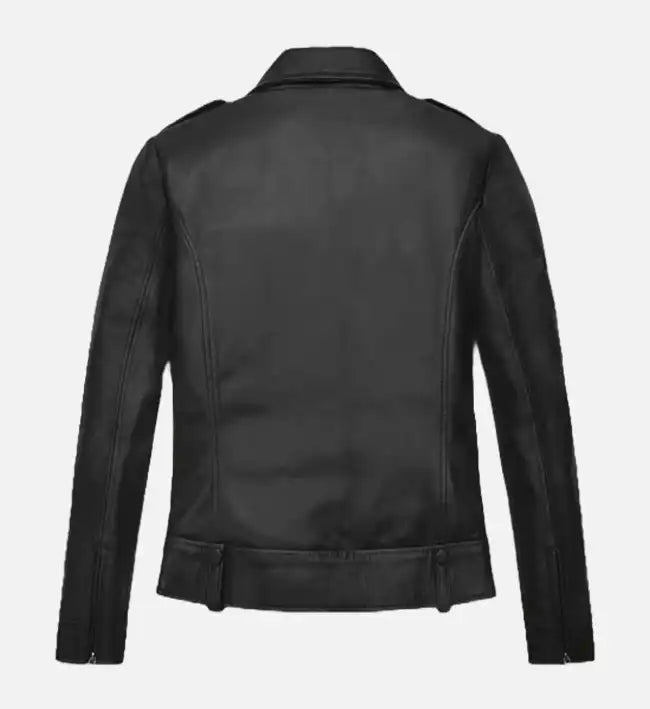 womens leather black classic biker jackets
