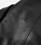 womens black leather jacket 
