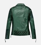 leather jacket charlotte burnt green for women
