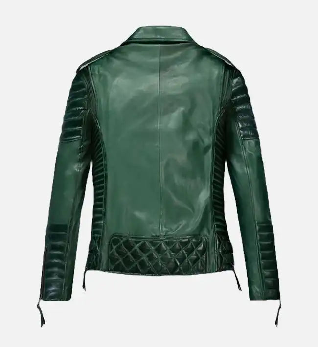 leather jacket charlotte burnt green for women
