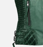 leather jacket charlotte burnt green for women
