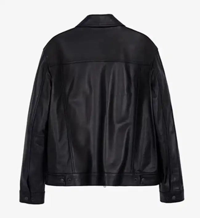 womens leather retro zip up side zipper jacket
