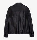 womens leather retro zip up side zipper jacket
