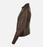 womens brown leather jacket
