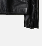 womens zipper black biker leather jacket
