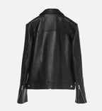 zip up black leather jacket for men
