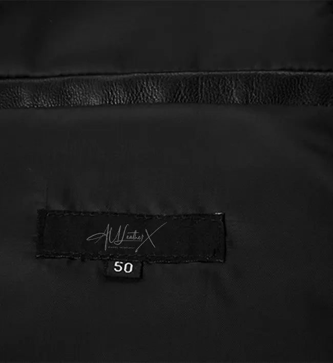 black leather jacket with zip up for men
