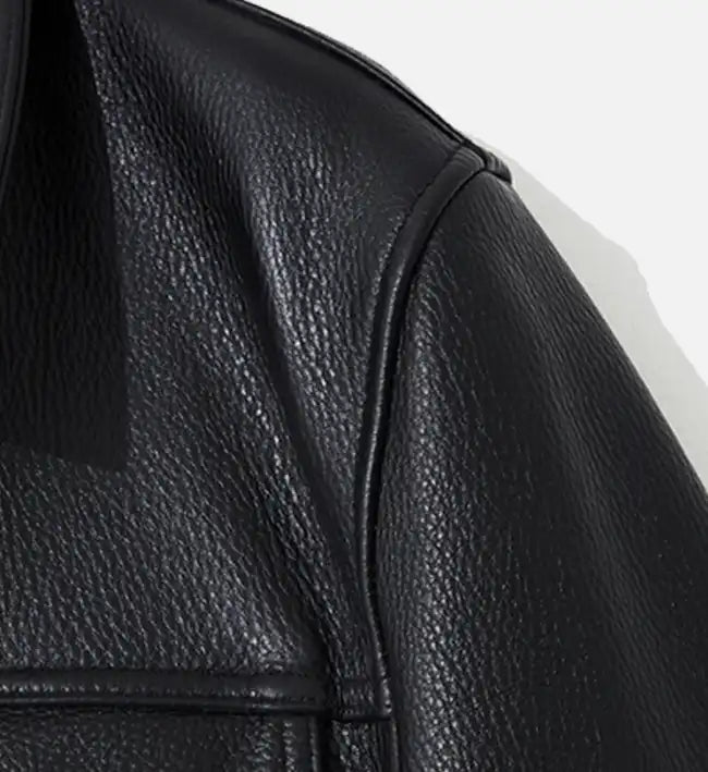 zip up side zipper retro leather jacket for men
